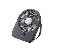 Obotsnoi Quiet Operations Desktop Fan Rechargeable 1200mAh Battery Powered LED Light 5 Speeds Cooling Device For Travel Office Portable Desk Fan With LED Light