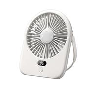 Obotsnoi Quiet Operations Desktop Fan Rechargeable 1200mAh Battery Powered LED Light 5 Speeds Cooling Device For Travel Office Portable Desk Fan With LED Light