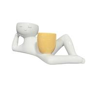 Obotsnoi Relaxing Person Holding Pots Planter Body Vase Decors Resin Funny Succulents Pots For Succulents Cactus Small Plant Indoor Plant Holder
