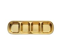 Obotsnoi Seasoning Dish Dipping Bowl Stainless Steels Seasoning Dish Condiment Tray Square Barbecue Snacks Plate Kitchen Tableware Vinegar Plates
