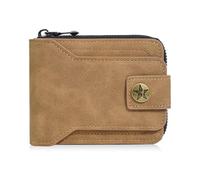 Obotsnoi Short Mens Wallet for Pocket Storage Vintage European Design Multi Card Slots Secure Closure PU Leather for Men Short Wallet