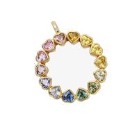 Obotsnoi Tender Heart Molded Zirconia Glass Charm Chain with Blossomy Theme for Everyday Modern Heart Cz Stone Clavicle Chain