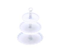 Obotsnoi Tiny Cake Stand For Dollhouses Simulation 3 Tiers Metal Design Stable Role Play Essential Dollhouses Cake Tower For Kids