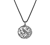 Obotsnoi Trendy Hummingbird Bird Pendant Necklace Wear Resistant Clavicle Chain Stainless Steel Jewelry For Daily Wear & Party Oxidation Resistant Statement Necklace