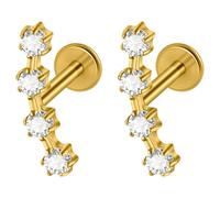 Obotsnoi Trendy Metal Lip Piercing Rings with Smooth Surfaces and Luxurious Stone Embellishments Ear Cartilage Jewelry Threadless Body Jewelry