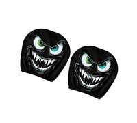 Obotsnoi Upgrades Cartoon Evil Eyes Headrest Covers Strong Kids Friendly Designs Protector For Car Interior Defense Stain Resist Cushions