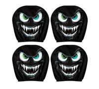 Obotsnoi Upgrades Cartoon Evil Eyes Headrest Covers Strong Kids Friendly Designs Protector For Car Interior Defense Stain Resist Cushions