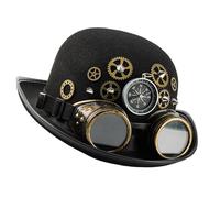 Obotsnoi Vintage Riveted Dome Hat With Interchangeable Goggles And Compasses Accessories For Cosplay Party Hat Concert Commute Victorian Styles Unisex Top