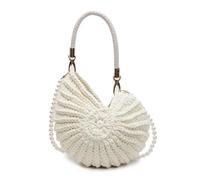 Obotsnoi Women Beach Bag Fashion Crossbody Bag Trendy Shoulder Seashells Conch Handbag Handwoven Messengers For Daily Women Handwoven Crossbody Stylish Handbag Female Fashion Shoulder