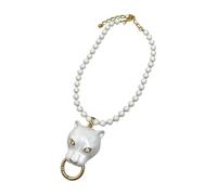 Obotsnoi Zincs Alloy Leopard Queens Charm Necklace Adjustable Length Clavicle Chain Lightweight for Women Fashion Accessory Elegant Enameled Necklace