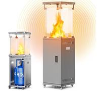 Obqer Gas Patio Heater, Portable Outdoor Heater With 360° Wheels, Piezo Ignition, Low Energy Consumption, Tip-Over Protection, Fast Heating, Patio Heaters Outdoor For Garden/Catering