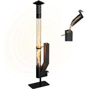 Obqer Pellet Patio Heater, Outdoor Fire Pit With Removable Ash Tray And Mushroom Rain Cap, Weighted Stable Base, Burn Time 1 Hour, Smokeless, Pellet Torch For Patios, Gardens, Outdoor Picnic