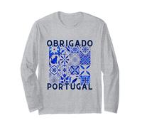 Obrigado Portugal Azulejo Tile Iberian Tilework Lisbon Long Sleeve T-Shirt