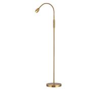 O'Bright Ray - Adjustable LED Beam Floor Lamp, Dimmable and Zoomable Spotlight, Flexible Goose Size, Reading/Craft Floor Lamp, Desk Lamp, Antique Brass