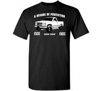 OBS Chevy K1500 Silverado 96 97 98 Black Tee Round Neck Unisex Tops Men's 100% Cotton Short-Sleeve T-Shirts M