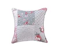 OBS New Modern Patchwork Eiderdown Quilted Bedspread Bed Throw Comforter with Pillow Shams (Grey, Cushion Cover 43 x 43cm)