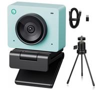 OBSBOT Meet 2 Ultra HD 4K Streaming Webcam, 1080p at 60 FPS, Video Conference Camera with AI Automatic Cropping, USB-C, Dual Noise Reducing Mics, Works with MS_Teams/Zoom- Green