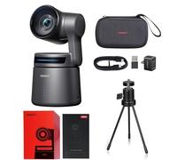 OBSBOT Tail Air with Tripo, NDI 4K Webcam Streaming, AI Tracking PTZ Camera with Intelligent APP, Gesture, HDMI/PoE/USB-C/Wireless Webcam, 60FPS Video Camera Live Streaming for Church/Worship/Sports