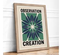 Observation and Creation Geometric Framed Wall Art Print A1 (84.1×59.4cm) Oak, Wall Decor for Living Room, Bedroom, Office & Home, Ready to Hang, Art Gift