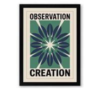 Observation and Creation Geometric Framed Wall Art Print A2 (59.4×42cm) Black, Wall Decor for Living Room, Bedroom, Office & Home, Ready to Hang, Art Gift