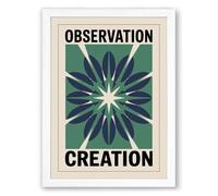 Observation and Creation Geometric Framed Wall Art Print A3 (42×29.7cm) White, Wall Decor for Living Room, Bedroom, Office & Home, Ready to Hang, Art Gift