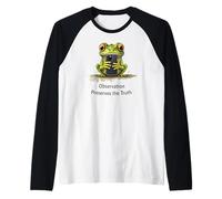 Observation Preserves The Truth Frog Observer Raglan Baseball Tee