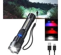 Observatioy Flashlight, Observatioy Outdoor Lighting White Laser Flashlight, Observation Flashlight with Cob Warning Side Work Light, Torches Led Super Bright, Led Flashlight Rechargeable (1 Pcs)