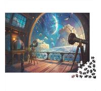 Observatory Rätsel Für Erwachsene |large Windows Comet in The Sky| Familienspaß-Puzzles 1000pcs (75x50cm) Erwachsene