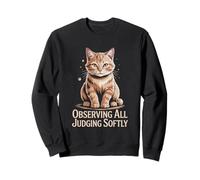 Observing All Judging Softly Cat Lover Feline Pet Meow Cats Sweatshirt