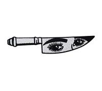 Observing Knife Iron-On Knife Patch | Women's Eyes Embroidery Patch, Eyelashes Iron on Patches, Eye ironable Patch, Black and White Badges Finally Home