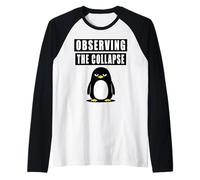 Observing The Collapse Nihilist Penguin Raglan Baseball Tee