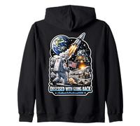Obsessed with Going Back to the Moon 2028 Zip Hoodie