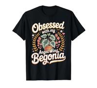 Obsessed with My Angel Wing Begonia Houseplant Value Graphic T-Shirt, Men, Black, M