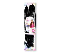 Obsession 2X Hawaiian Nu Locs Crochet Braid Hair, 24 Inch (1 Jet Black) | Pre-Loop Latch & Hook, Curly Ends, Multiple Colours Available, Synthetic Braiding Hair, Faux Locs Style