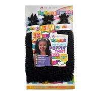 OBSESSION SYNTHETIC CROCHET KIDDIES/SOFT BRAID / 3X PRE-FLUFFED/VALUE PACK/POPPIN TWIST 12" (COLOR 1) Black