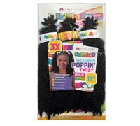 OBSESSION SYNTHETIC CROCHET KIDDIES/SOFT BRAID / 3X PRE-FLUFFED/VALUE PACK/POPPIN TWIST 12" (COLOR 1B) Black