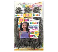 OBSESSION SYNTHETIC CROCHET KIDDIES/SOFT BRAID / 3X PRE-FLUFFED/VALUE PACK/POPPIN TWIST 12" COLOR GREY