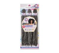OBSESSION SYNTHETIC CROCHET SOFT BRAID / 3X PRE-FLUFFED/VALUE PACK/POPPIN TWIST 16" COLOR GREY