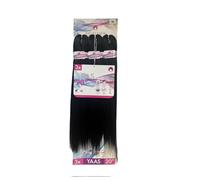 Obsession YAAS Synthetic Hair Extensions, 20 Inch, 3 Bundles, Pre-Feathered, Black Color 1B