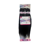 Obsession YAAS Synthetic Hair Extensions, 20 Inch, 3 Bundles, Pre-Feathered, Black Color 2