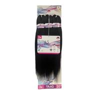 Obsession YAAS Synthetic Hair Extensions, 20 Inch, 3 Bundles, Pre-Feathered, Black Color 4