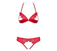 Obsessive 2-Pcs Lingerie Set Red S/M
