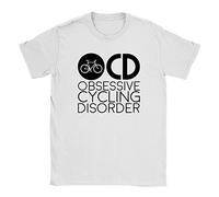 Obsessive Cycling Disorder Mens T-Shirt Large White Funny Biking Gift Present