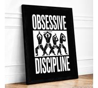 Obsessive Discipline Typography Framed Wall Art Print A3 (42×29.7cm) Black, Wall Decor for Living Room, Bedroom, Office & Home, Ready to Hang, Art Gift