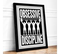 Obsessive Discipline Typography Framed Wall Art Print A3 (42×29.7cm) Black, Wall Decor for Living Room, Bedroom, Office & Home, Ready to Hang, Art Gift