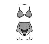 Obsessive Freedom Anniverse Four-Piece Set Black L/XL