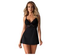 Obsessive - lace babydoll and thong (black) - L/XL