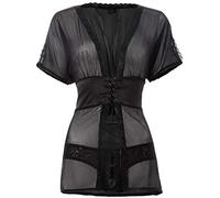 Obsessive Mesh Babydoll with Corset Design, Large/X-Large