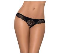Obsessive Miamor - Sparkling Open Lace Thong for Women (Black)
