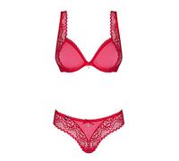 OBSESSIVE Women's Obsessive - Rougebelle Set Dos Piezas S/M Women's Lingerie Sets, Rojo (Rojo), S/M